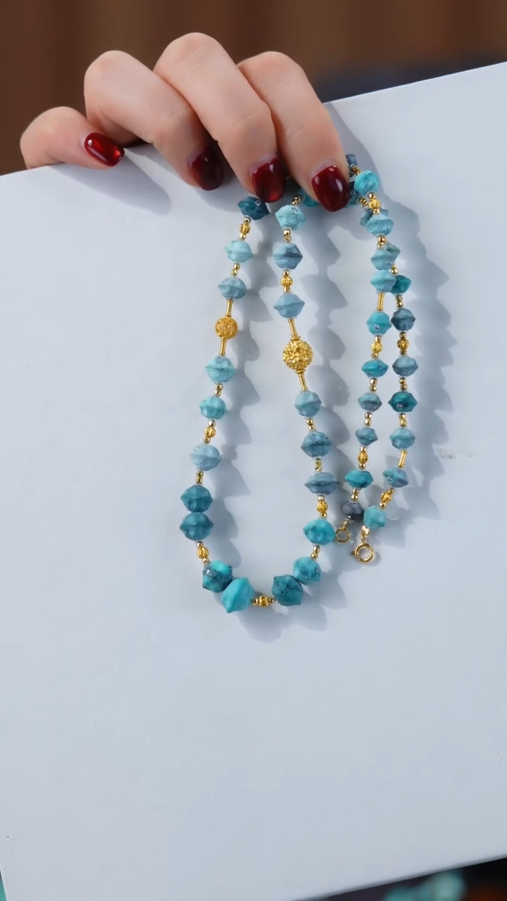 【闪购商品】绿松石项链18K金镶嵌1