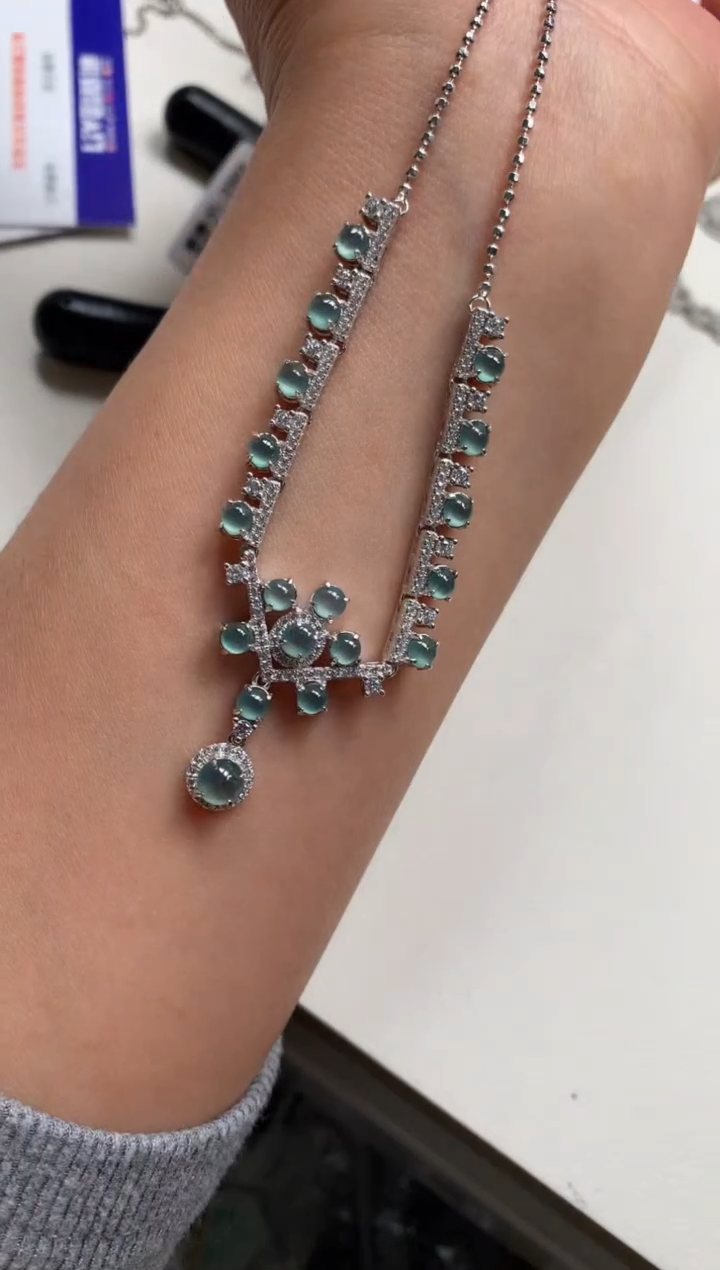 银S925镶嵌戒指翡翠项链6