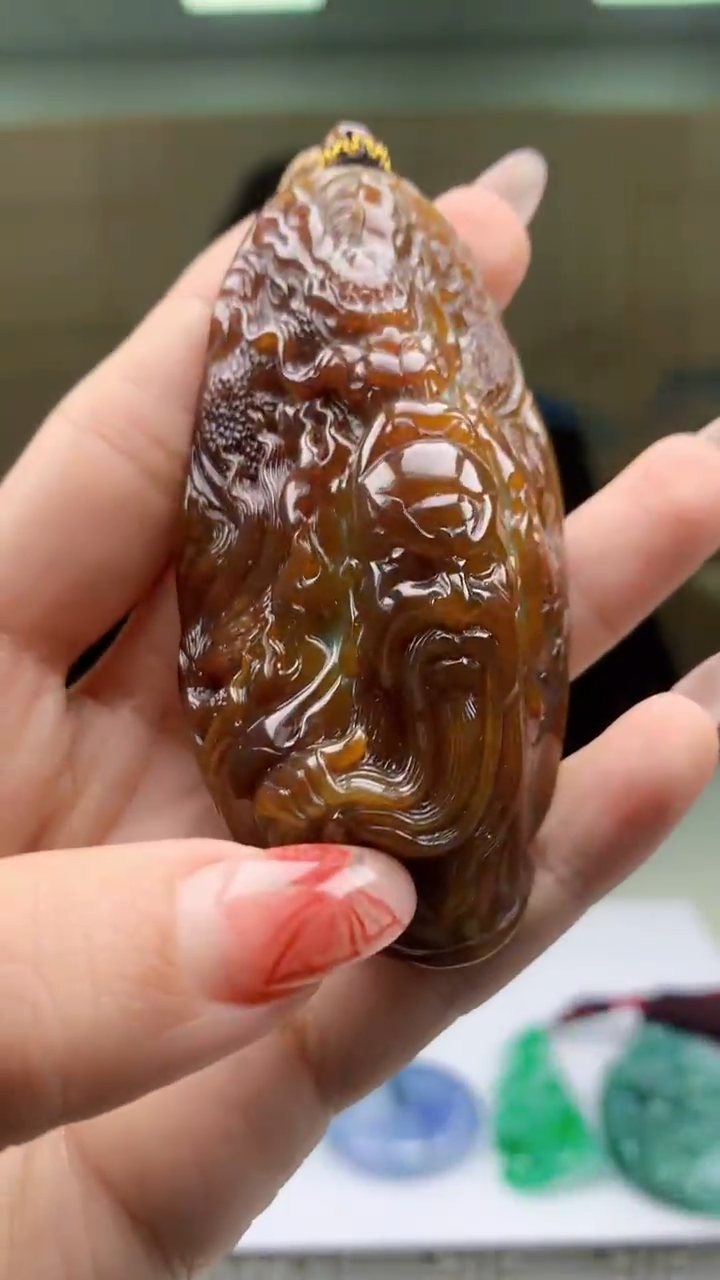 【闪购商品】定制翡翠未镶嵌4969ty-毛货挂件96