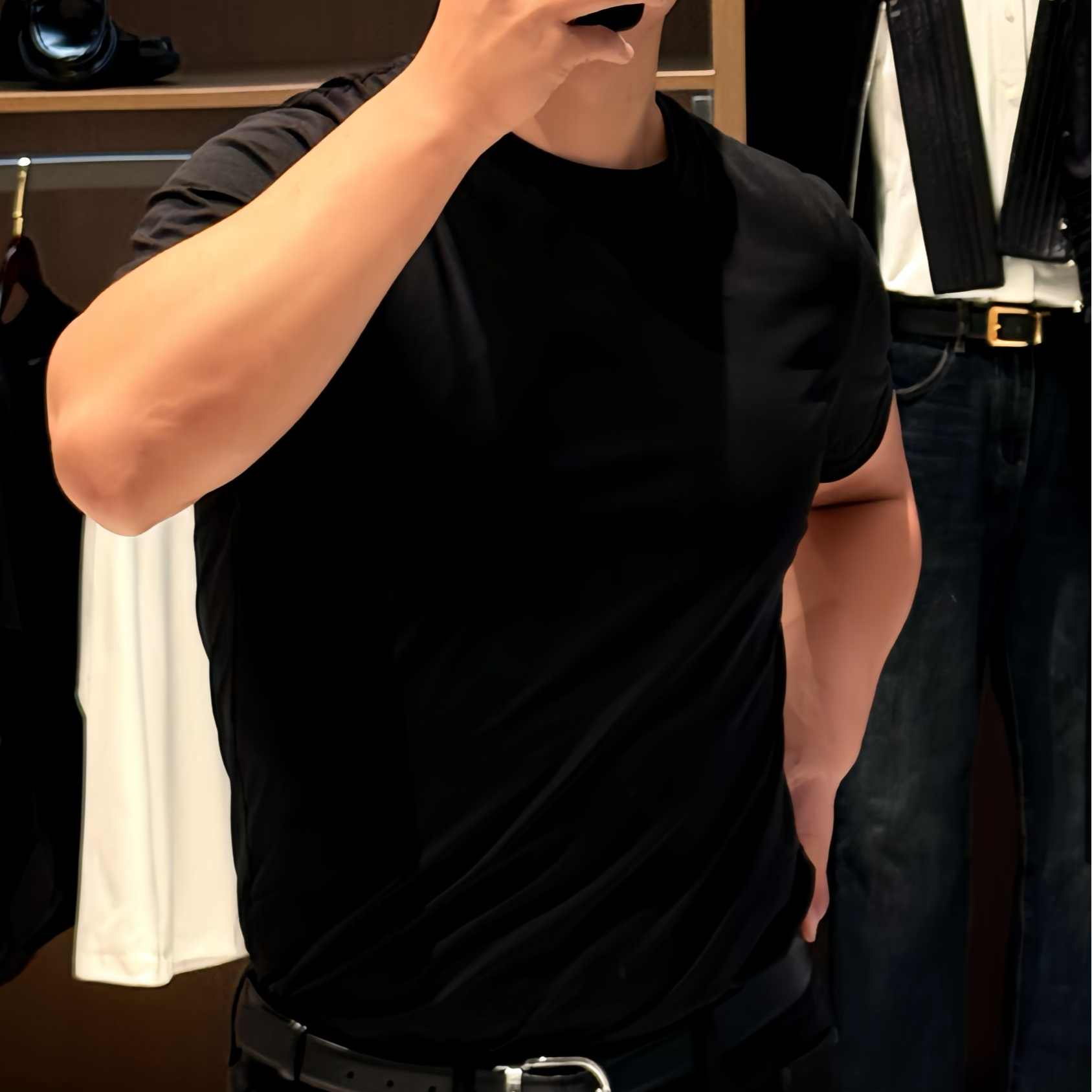 短袖圆领男士黑色T恤透气