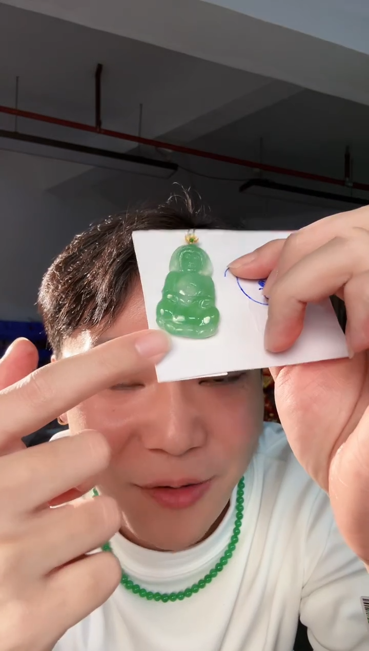 【闪购商品】翡翠颈饰18K金镶嵌缅料A货翡翠/支持复检/一件