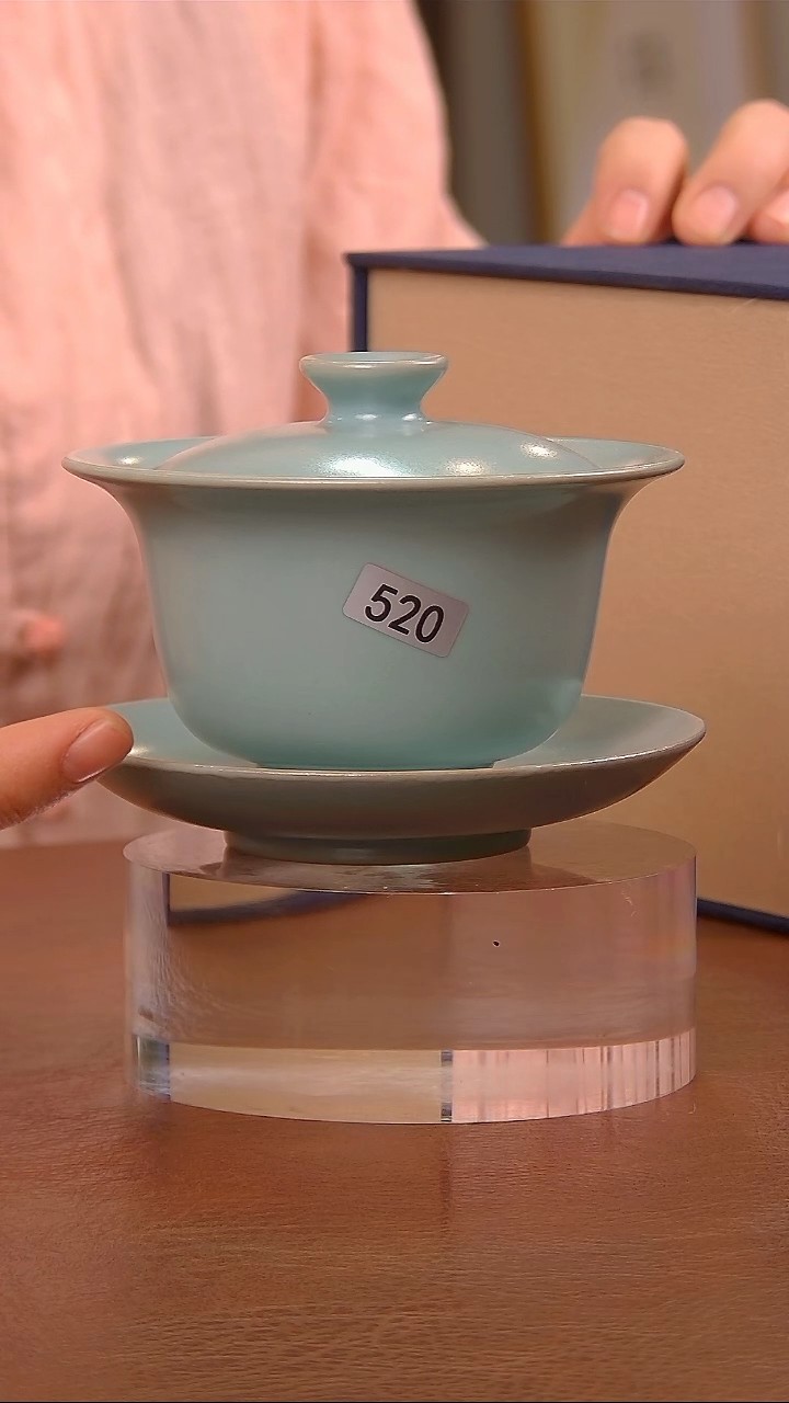 【闪购商品】瓷片二级元宝三才盖碗..........