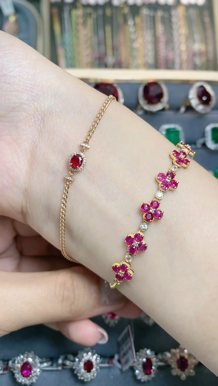手链18K金镶嵌红宝石·