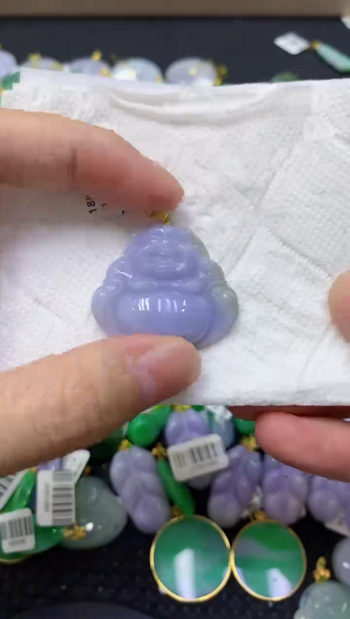 颈饰18K金镶嵌翡翠天然缅甸翡翠A货