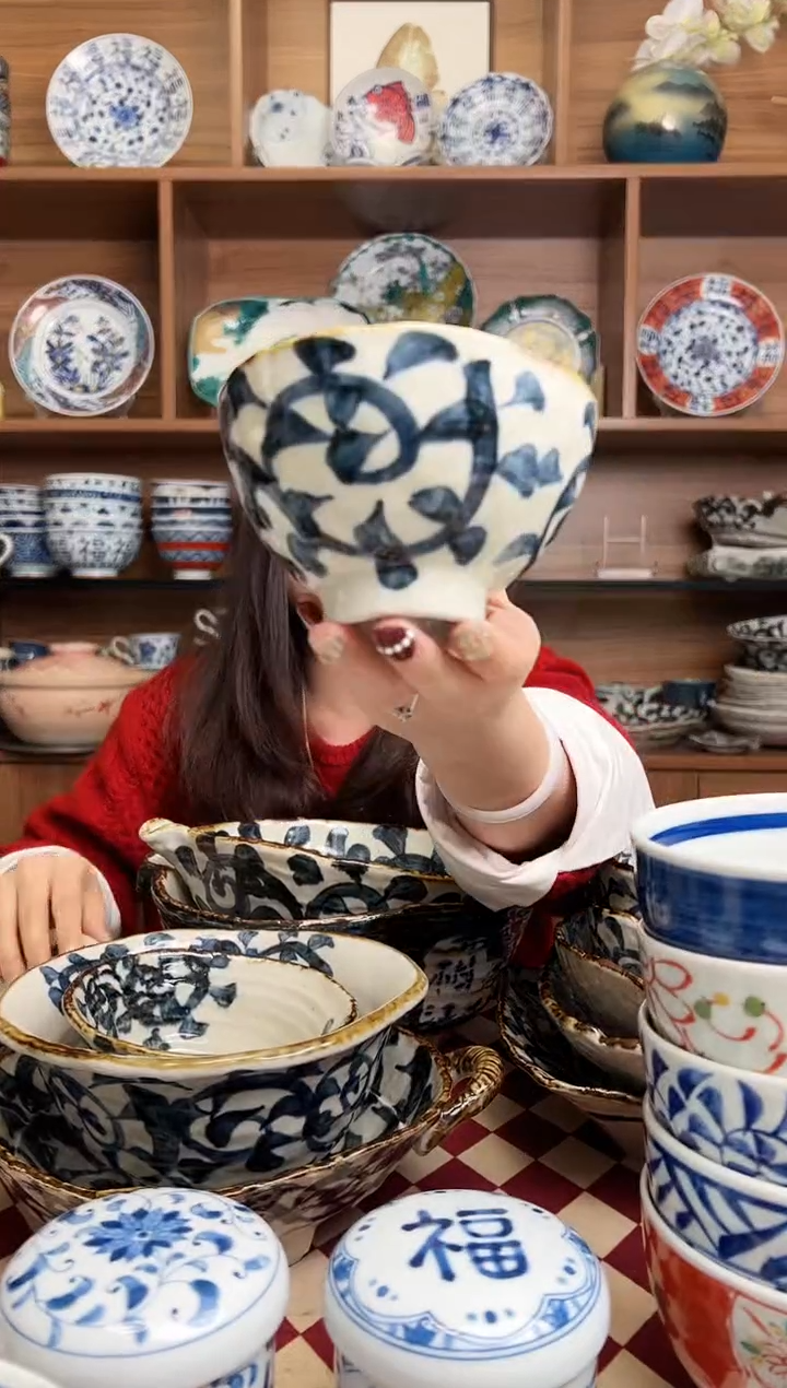 【闪购商品】瓷片章鱼唐草  小饭碗       