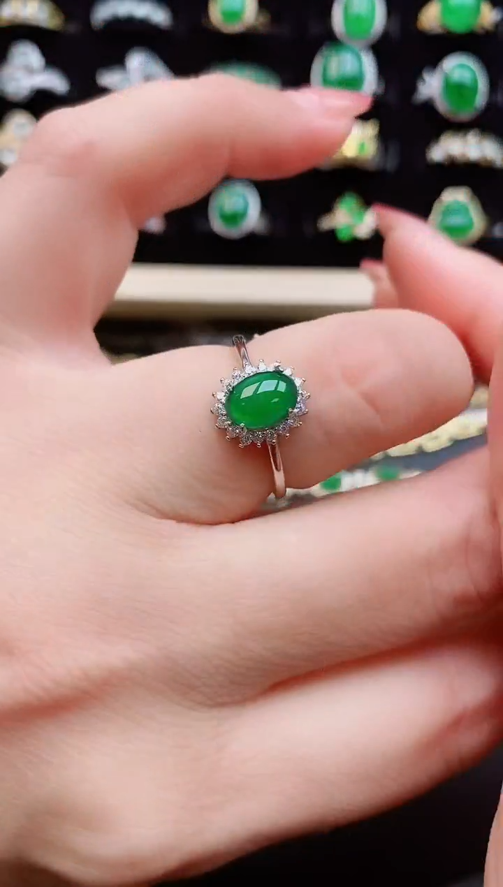 【闪购商品】翡翠戒指银S925镶嵌1212