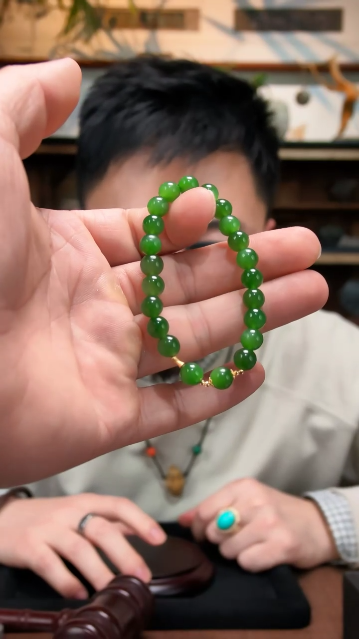 18K金镶嵌手串和田玉18K金碧玉手串XEZB8*