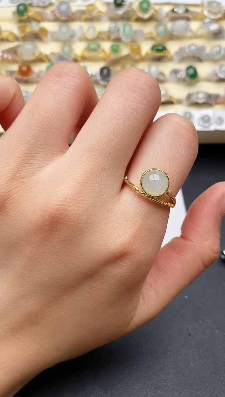 【闪购商品】翡翠戒指银S925镶嵌44444444+9