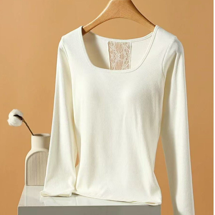 D026女装后背蕾丝打底衣55571