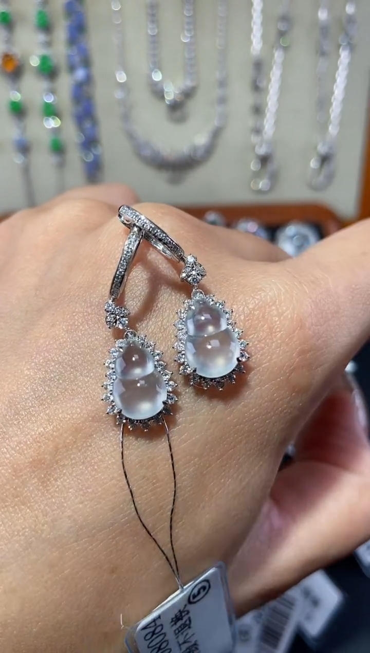 【闪购商品】翡翠耳饰18K金镶嵌耳饰