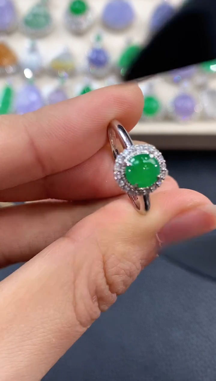 【闪购商品】翡翠戒指18K金镶嵌B75多样性一件发货