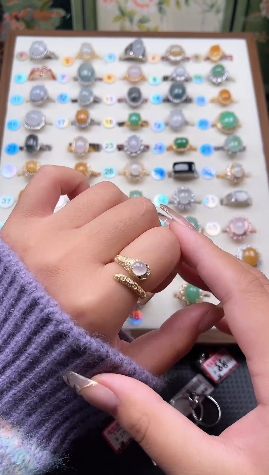 【闪购商品】翡翠戒指银S925镶嵌天然A货翡翠戒指