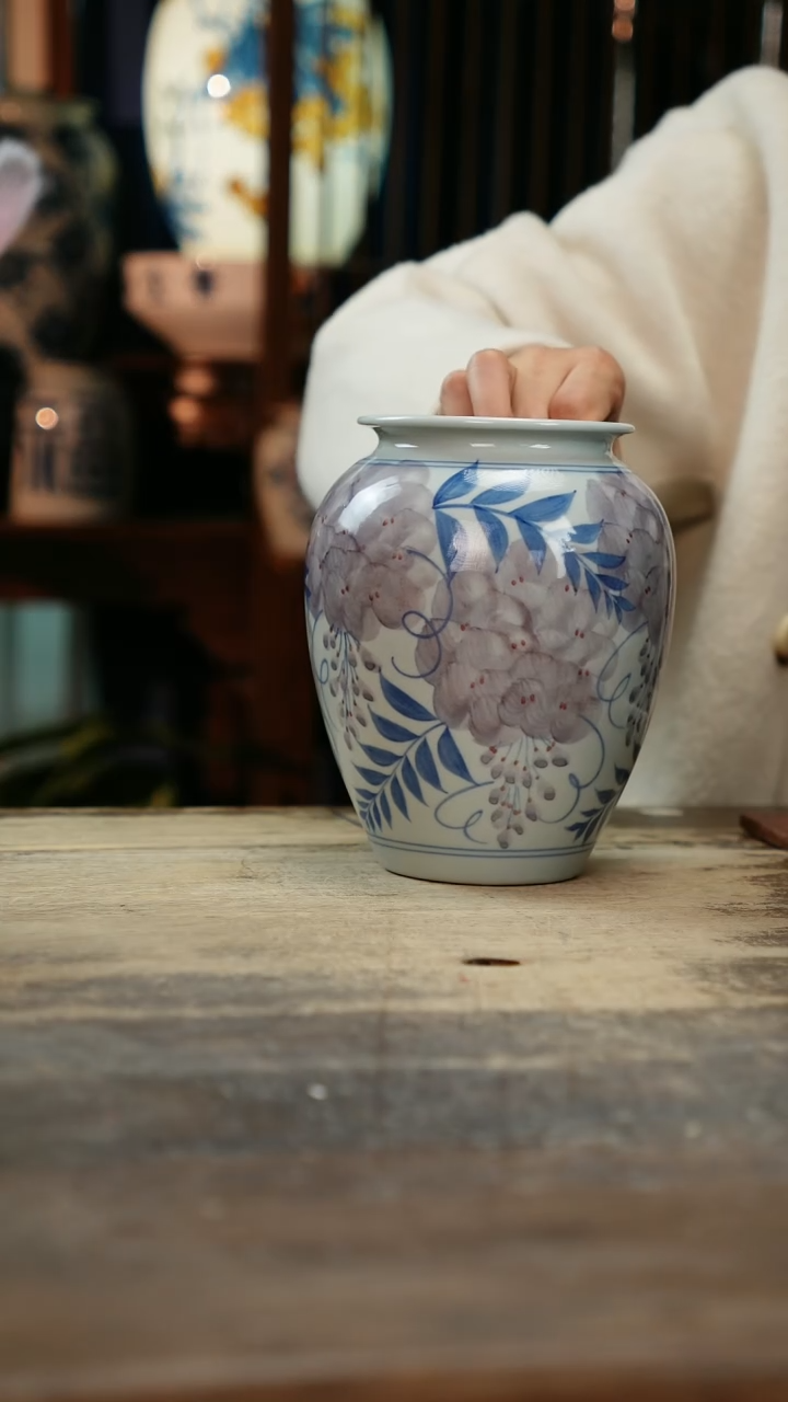 【闪购商品】瓷片景德镇纯手工釉下彩精品花瓶