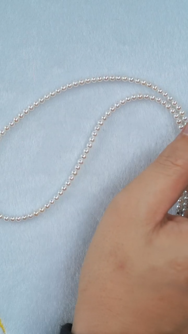 颈饰银S925镶嵌淡水珍珠小米珠珍珠满串