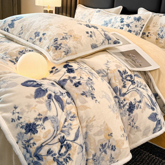 新店专属 青花瓷牛奶绒四件套 床品27号