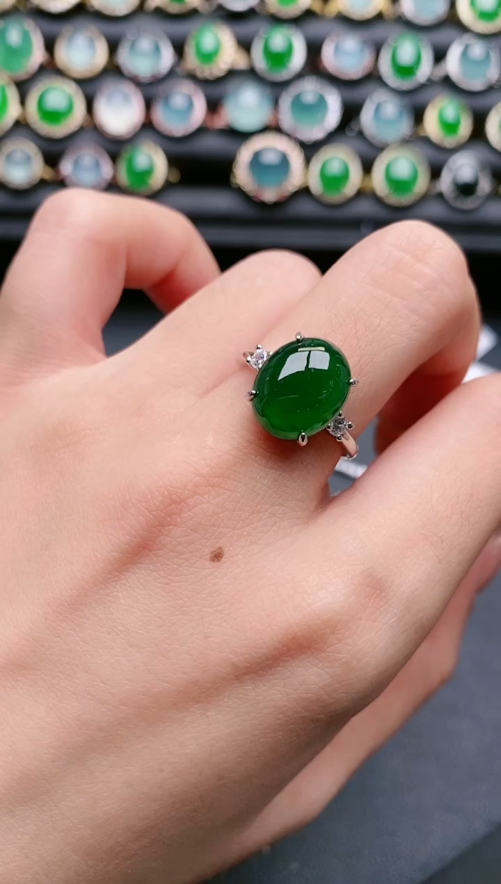 【闪购商品】翡翠戒指银S925镶嵌1111111