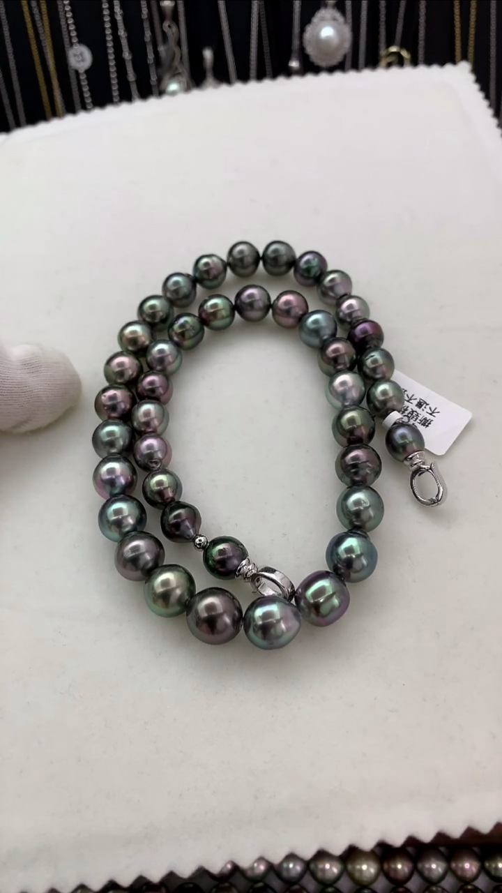 银S925镶嵌项链海水珍珠大溪地珍珠项链