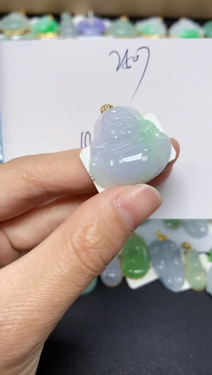 翡翠18K金镶嵌颈饰 天然翡翠A货