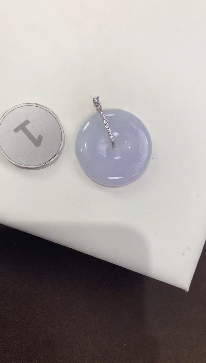 颈饰18K金镶嵌翡翠天然缅甸A货翡翠