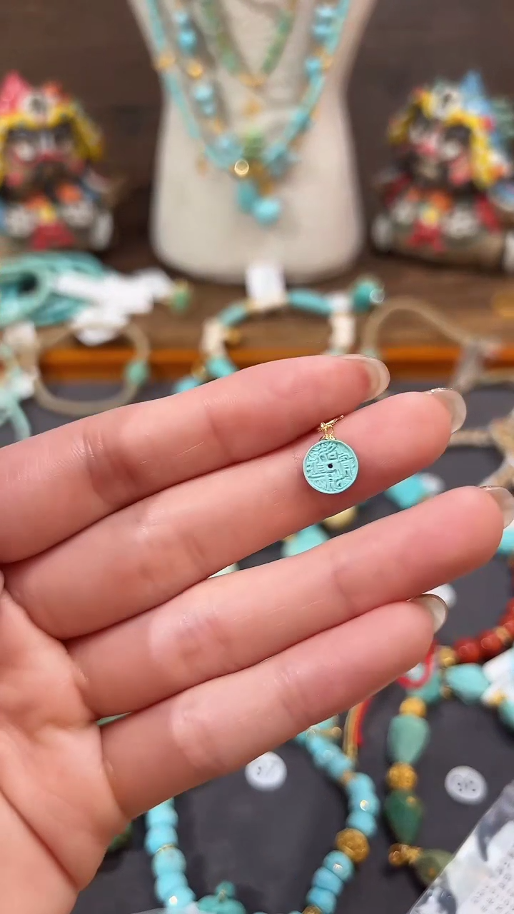 【闪购商品】绿松石提溜18K金镶嵌绿松石提溜