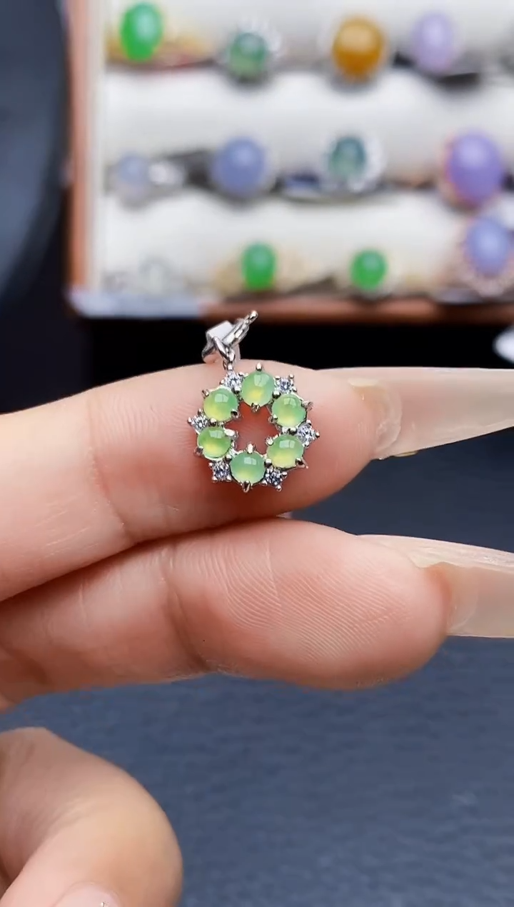 银S925镶嵌戒指翡翠0018