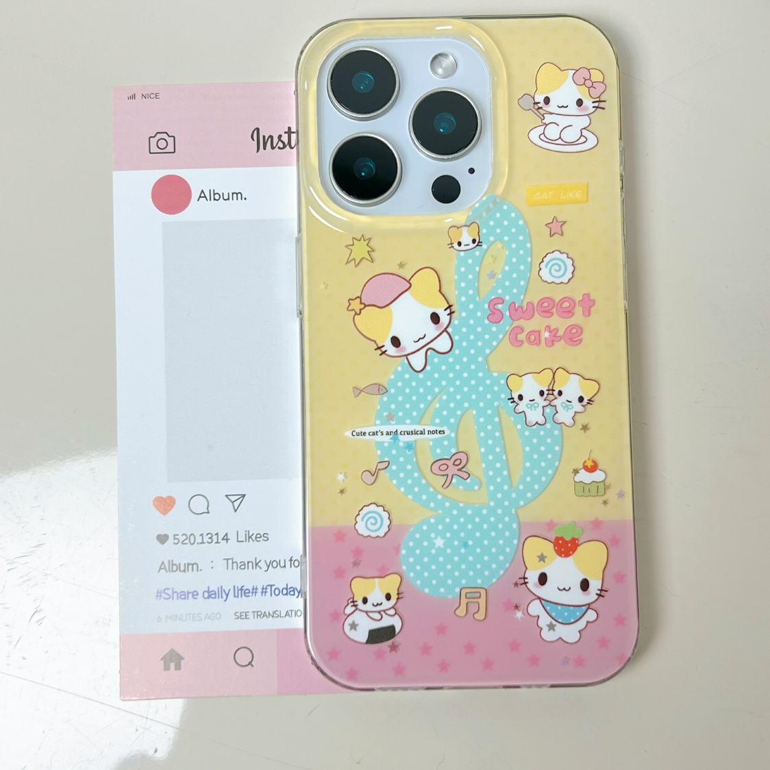 IMD手机壳音符棉花糖小喵适用苹果16iPhone15华为小米oppovivo