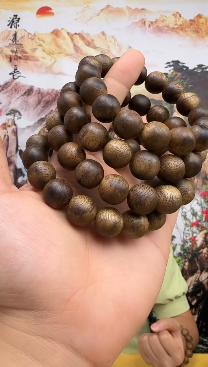 沉香手串奇楠沉香白奇圆珠单圈卡14多样性发一条