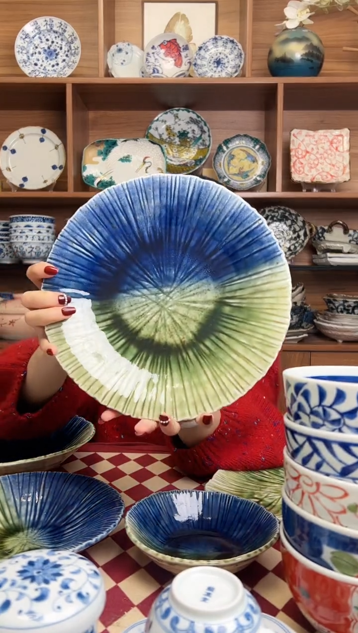 【闪购商品】瓷片旷蓝绿野25cm大盘