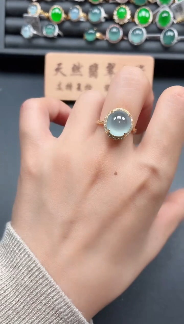 银S925镶嵌戒指翡翠1111
