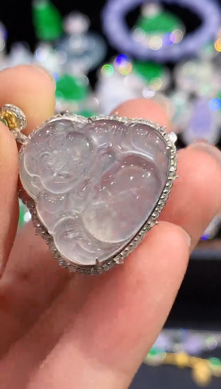 吊坠(不含链)18K金镶嵌翡翠OHY多样性发其一