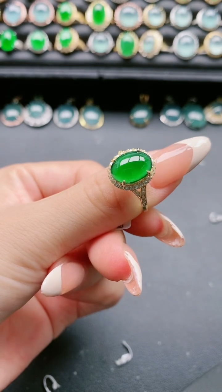 【闪购商品】翡翠戒指银S925镶嵌11111