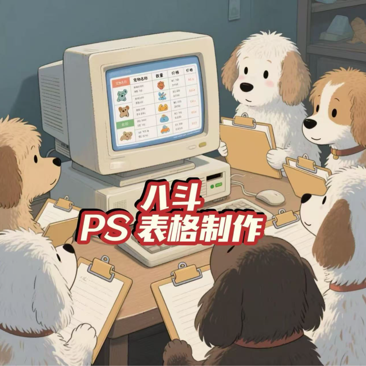 八斗教狗狗PS表格制作