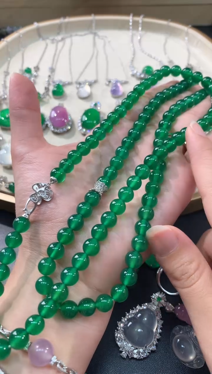 玛瑙/玉髓珠链银S925镶嵌A209|多样性发其一|399