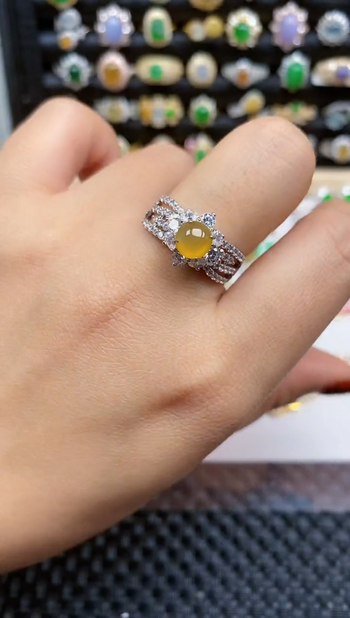 银S925镶嵌戒指翡翠194