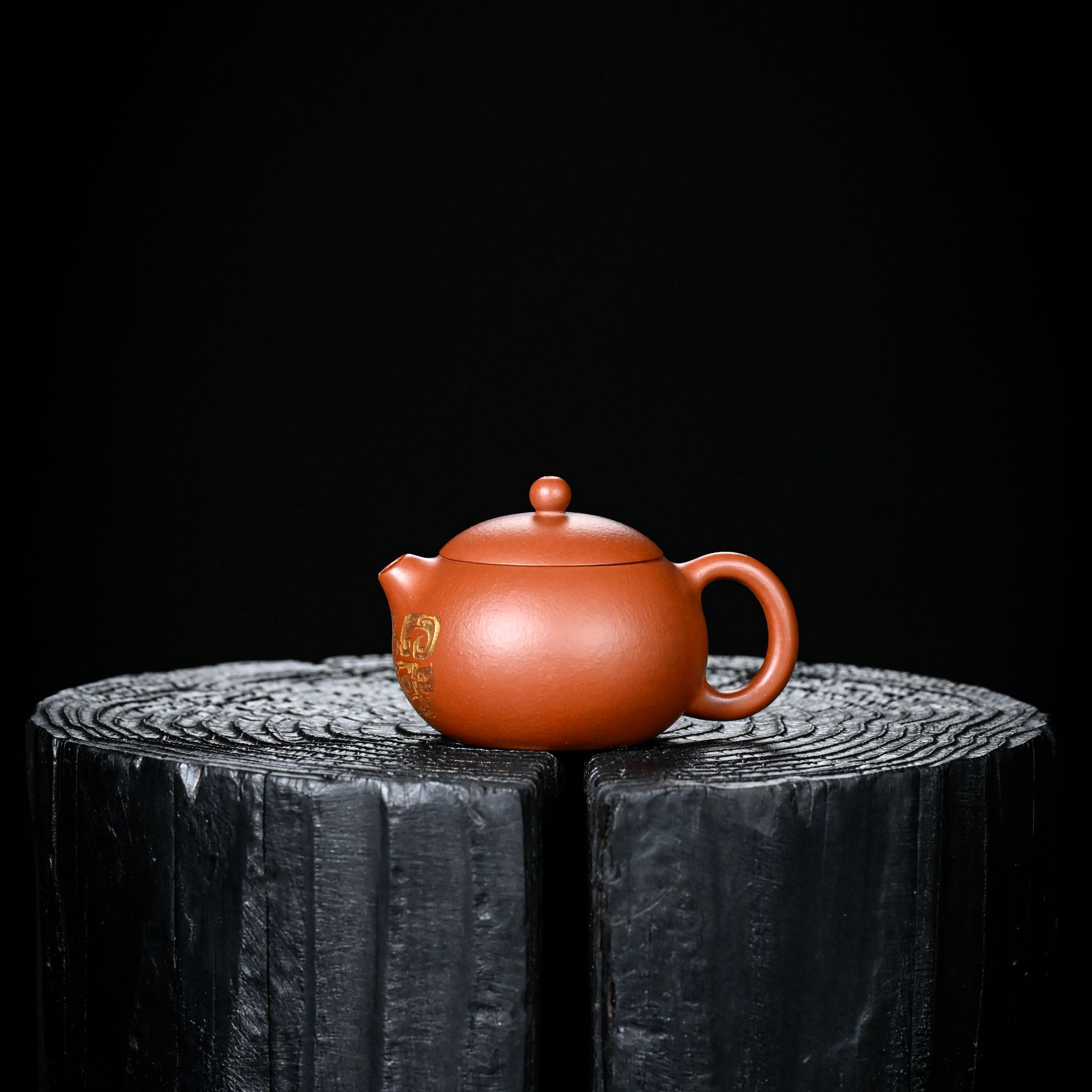 【朱泥·描金西施】原创原矿紫砂朱泥手制描金西施壶