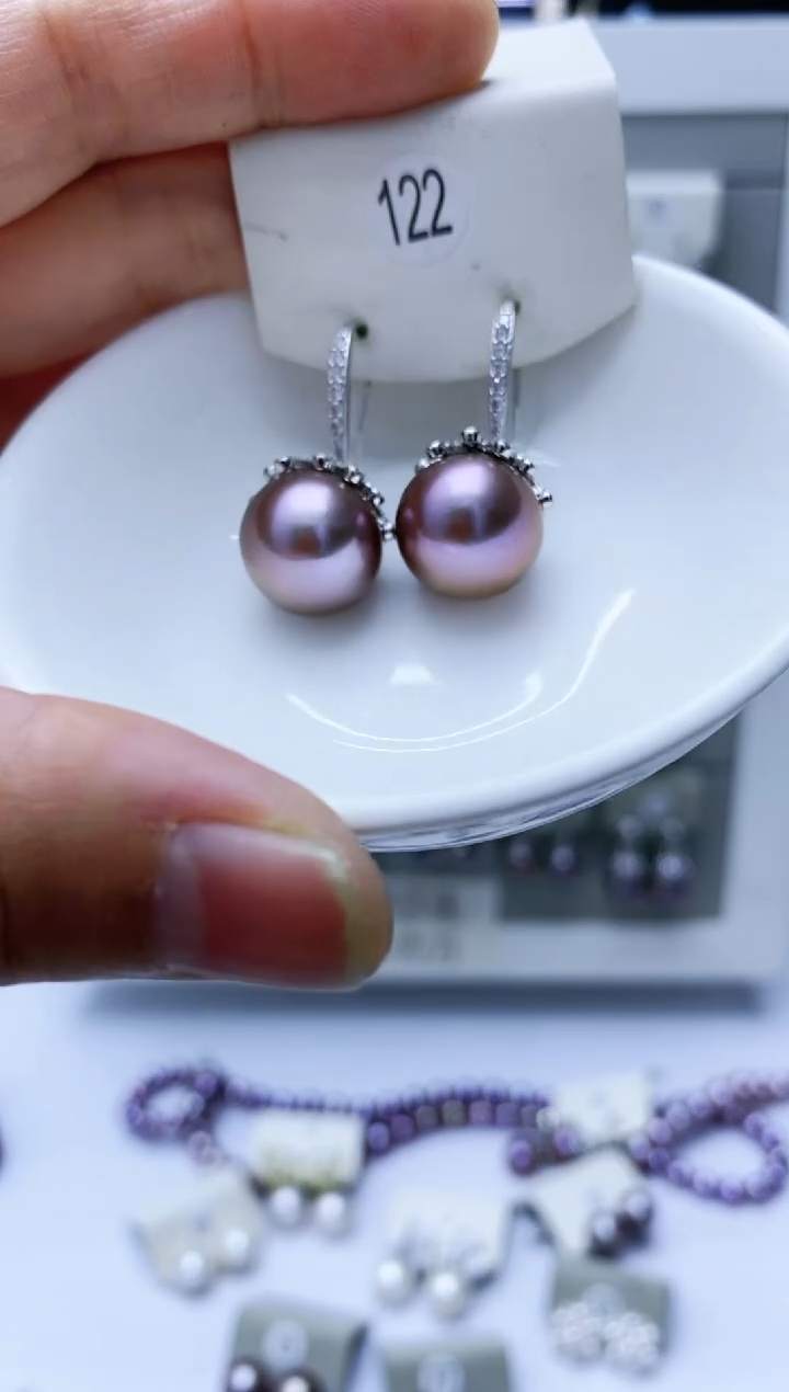 【闪购商品】淡水珍珠耳饰银S925镶嵌122