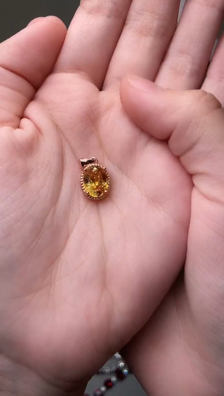 颈饰银S925镶嵌碧玺1254