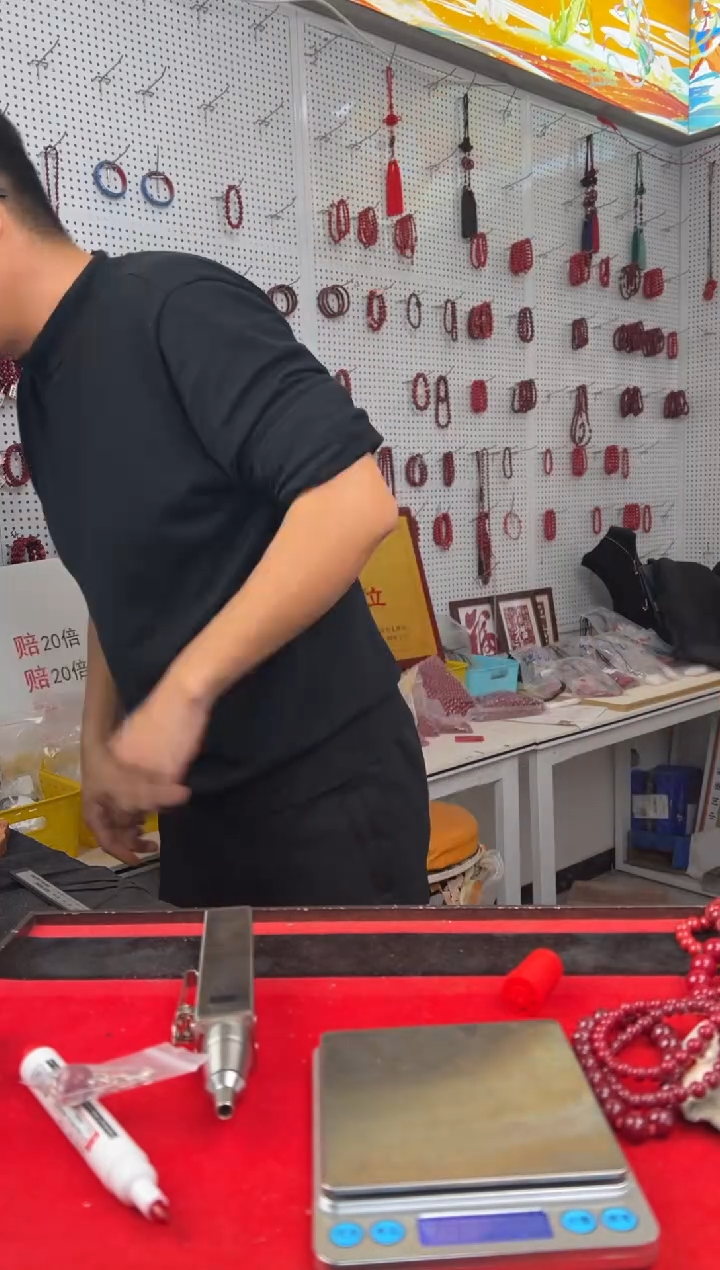 天然辰砂马仙溪14mm单珠