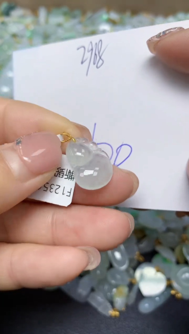 【闪购商品】翡翠挂件18K金镶嵌 天然翡翠A货