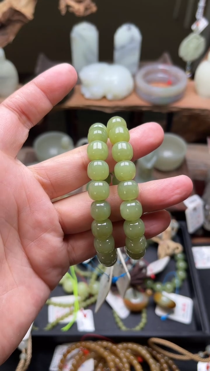 【闪购商品】和田玉手串未镶嵌卡11若羌黄口 老型 多样性发一