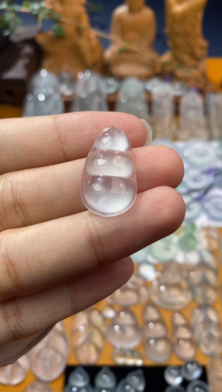 【闪购商品】定制翡翠未镶嵌福豆24.9*13.6*4.4