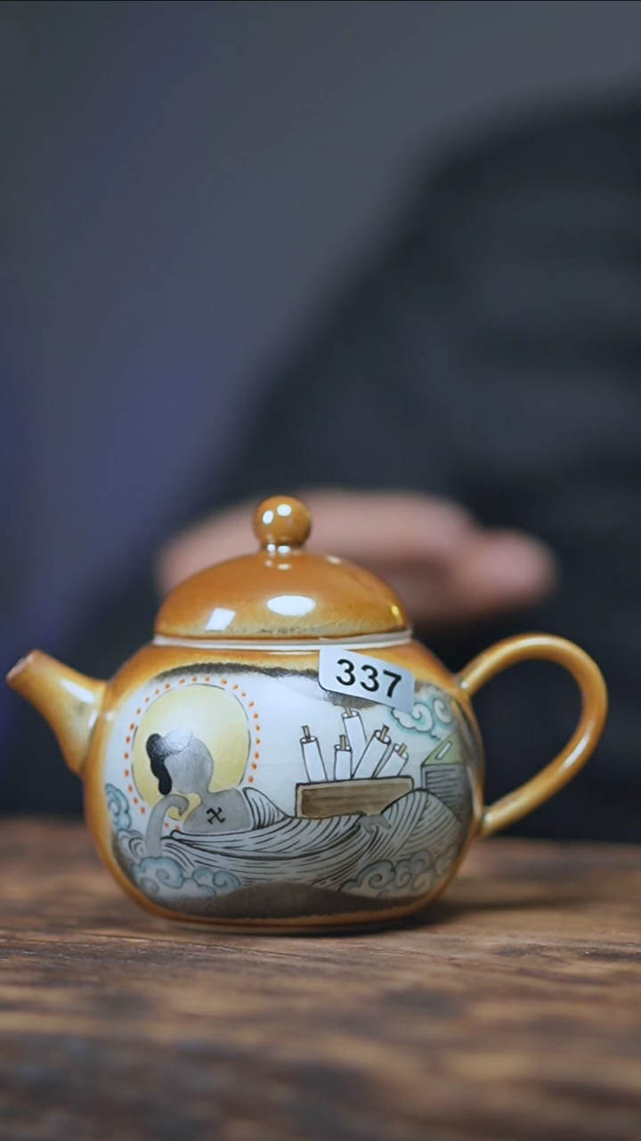 【闪购商品】337景德镇手绘无相睡佛茶壶