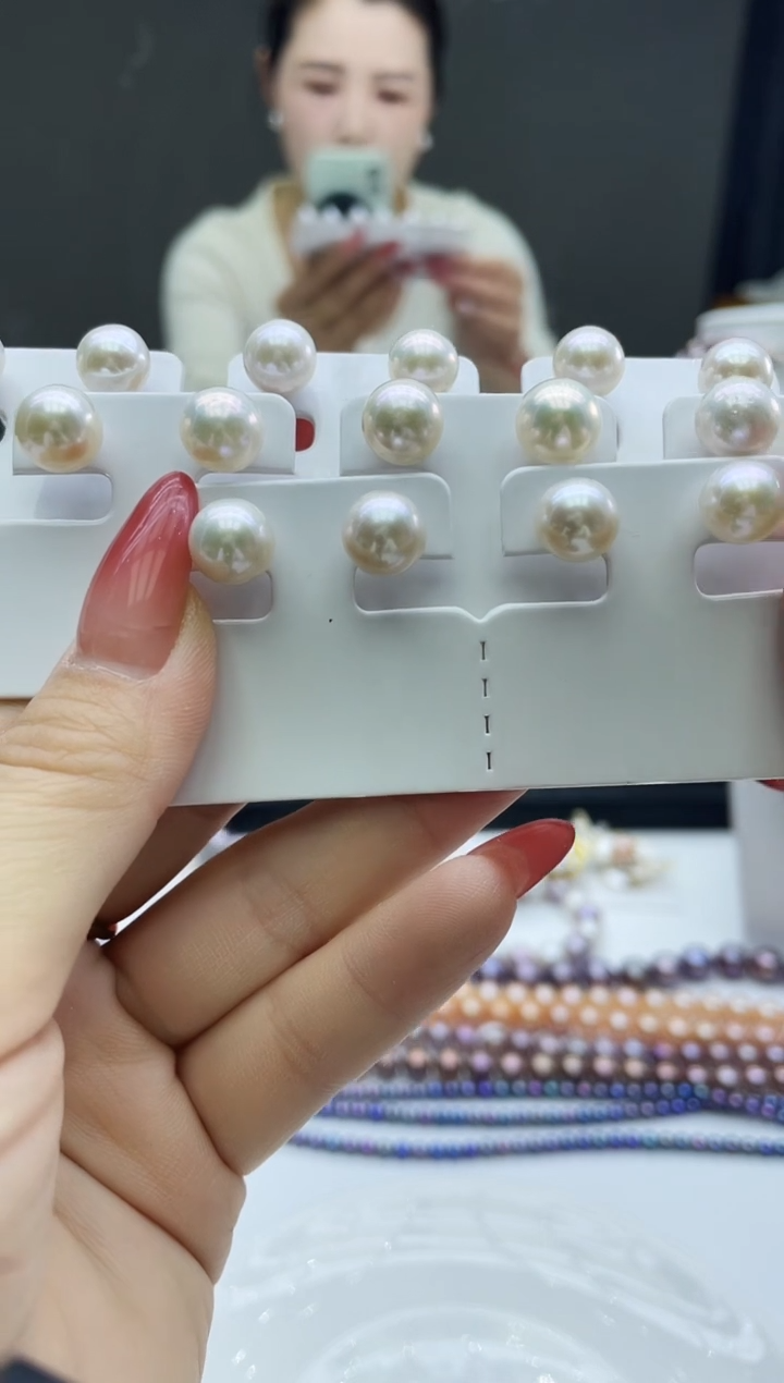 未镶嵌耳饰淡水珍珠白色系素钉