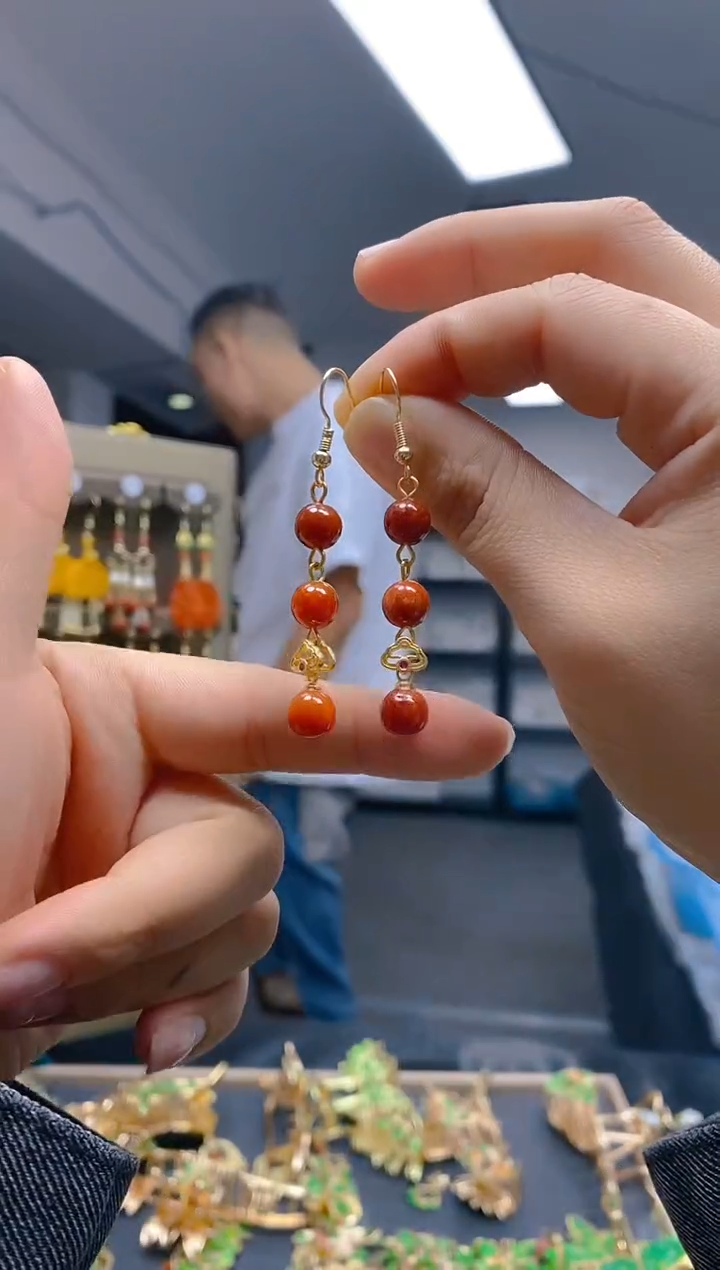 【闪购商品】翡翠耳饰合金0156翡翠耳钩