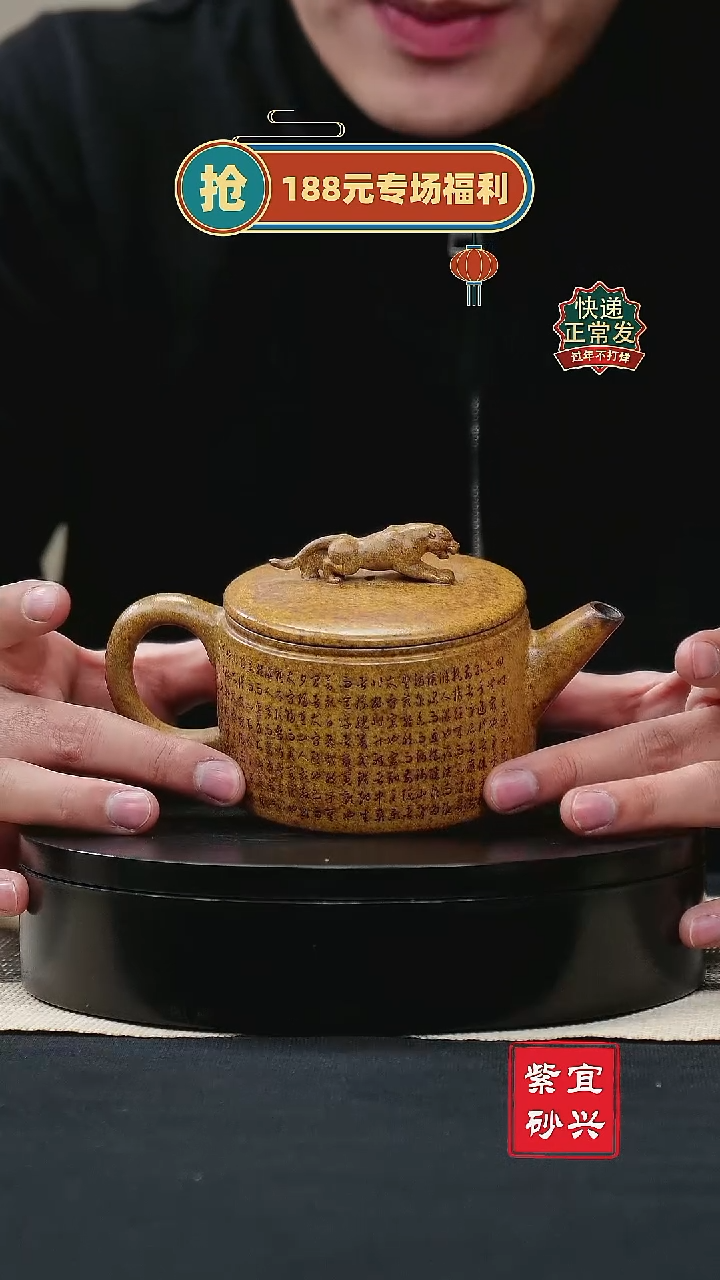 【闪购商品】紫砂茶壶31卧虎藏龙 手工紫砂壶