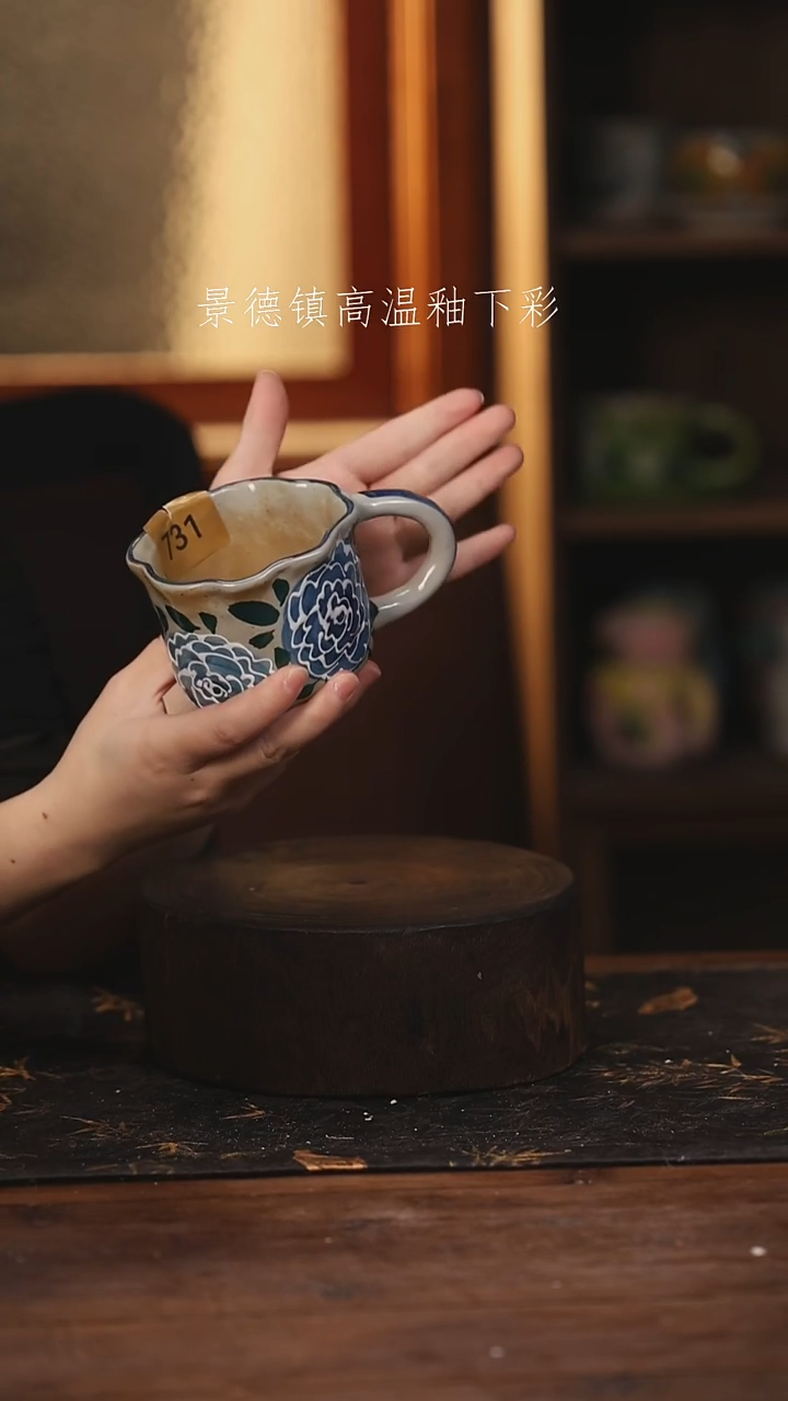 陶瓷景德镇高温釉下手绘陶瓷@L731@