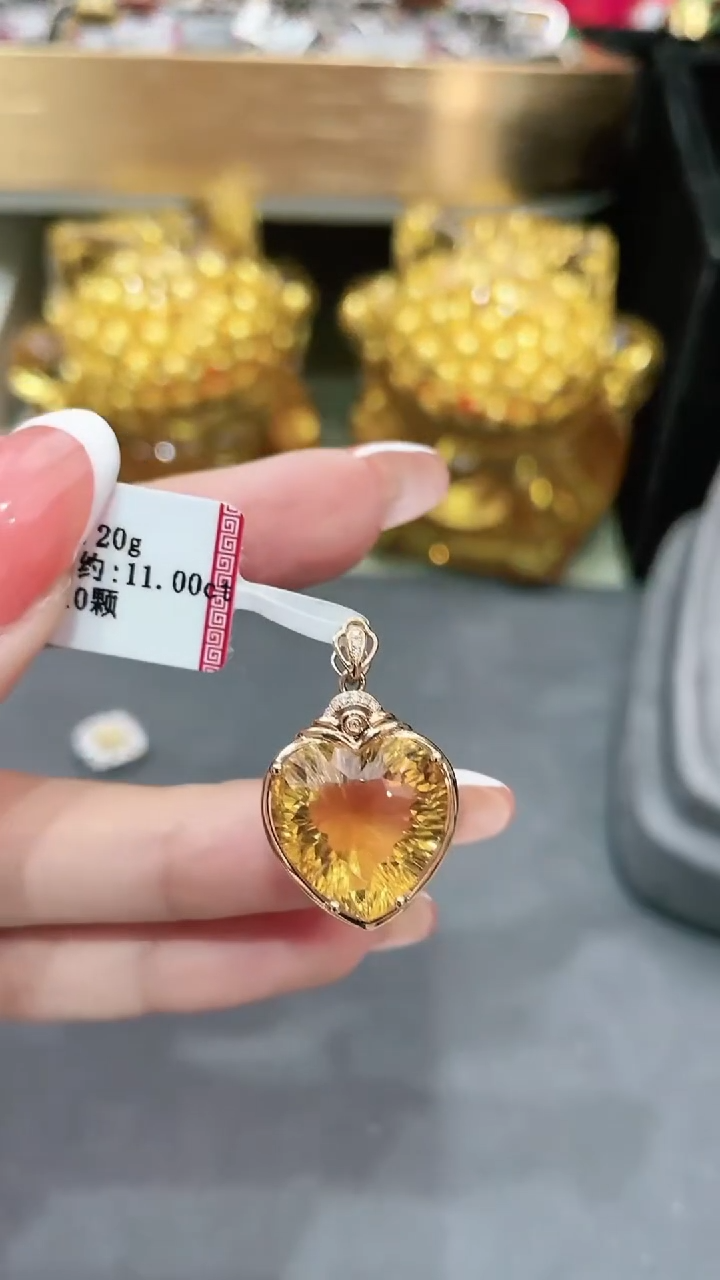 吊坠18K金镶嵌黄晶15467547