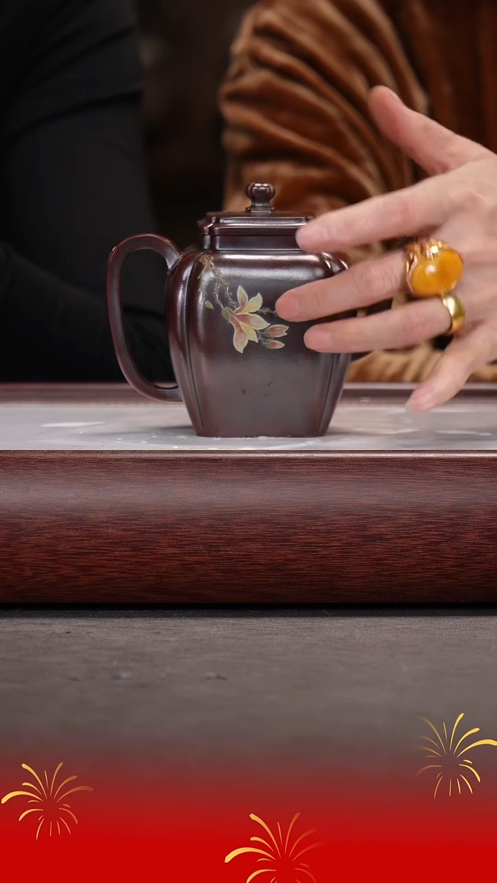 紫砂茶壶姚玲香/龙山古乌泥/儒方/330cc