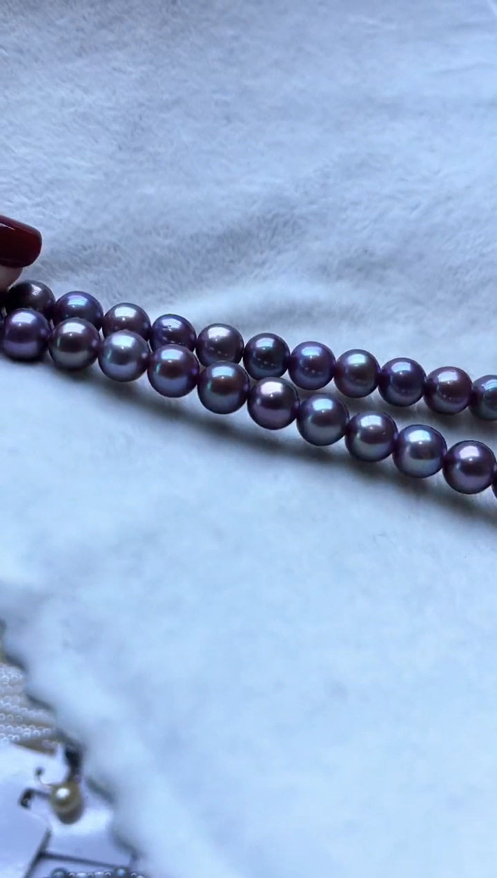 【闪购商品】淡水珍珠项链未镶嵌紫珠项链
