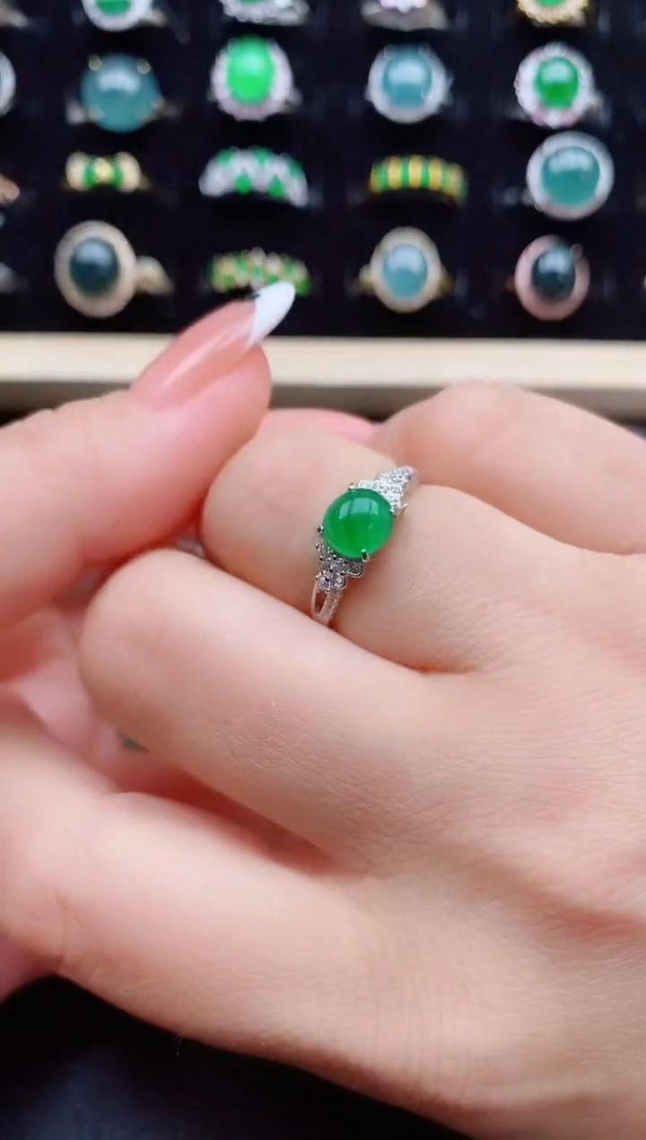 【闪购商品】翡翠戒指银S925镶嵌1311